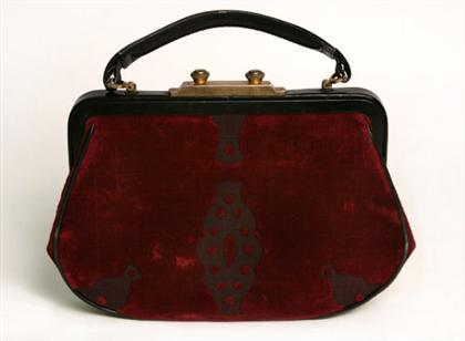 Appraisal: Roberta di Camerino red velvet purse s Dark red tapestry