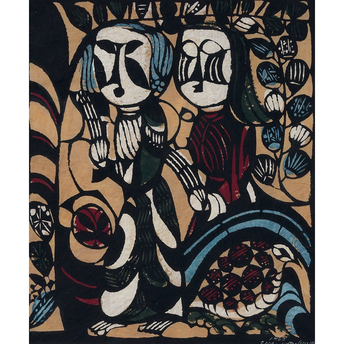 Appraisal: Sadao Watanabe Japanese - Two Women woodcut x signed dated