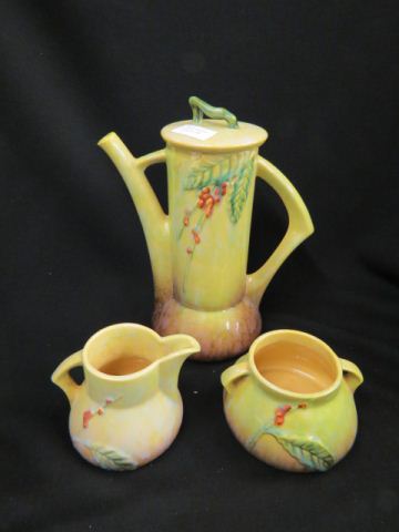 Appraisal: Roseville Pottery Wincraft Coffee Set or demitasse set fancy floral