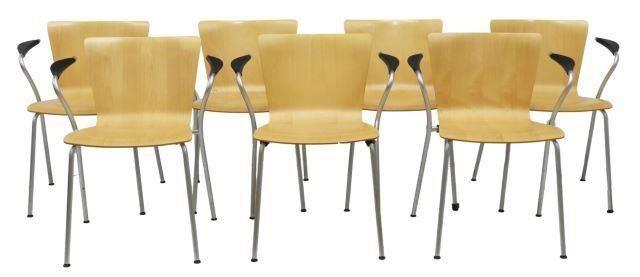 Appraisal: lot of Danish modern Duo stacking armchairs designed by Vico