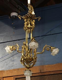 Appraisal: Continental gilt bronze chandelier executed in the Renaissance taste circa