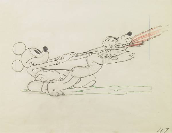 Appraisal: Two Walt Disney animation drawings from Society Dog Show and