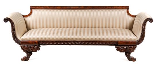 Appraisal: Sale Lot An American Classical Mahogany Settee th century having