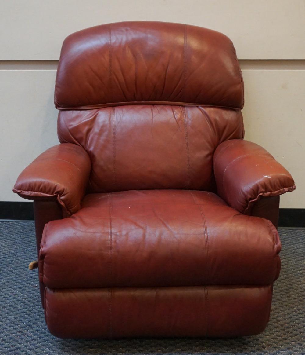 Appraisal: La-Z-Boy Red Leather Swivel Recliner