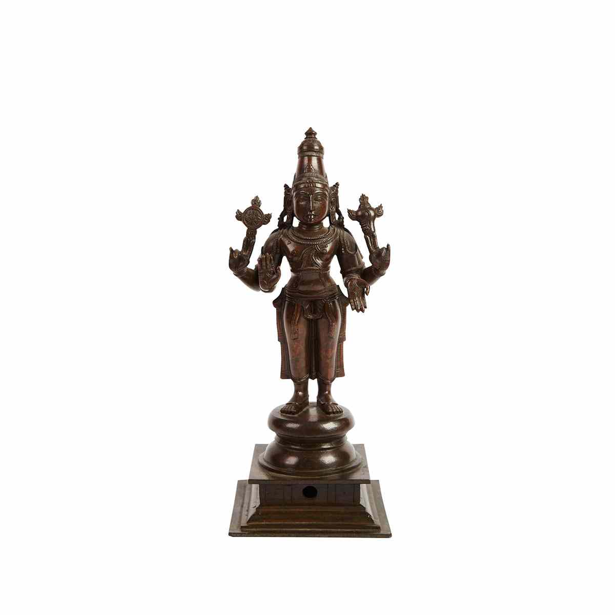 Appraisal: Vijayanagar-Style Bronze Figure of Vishnu th Century or Earlier The