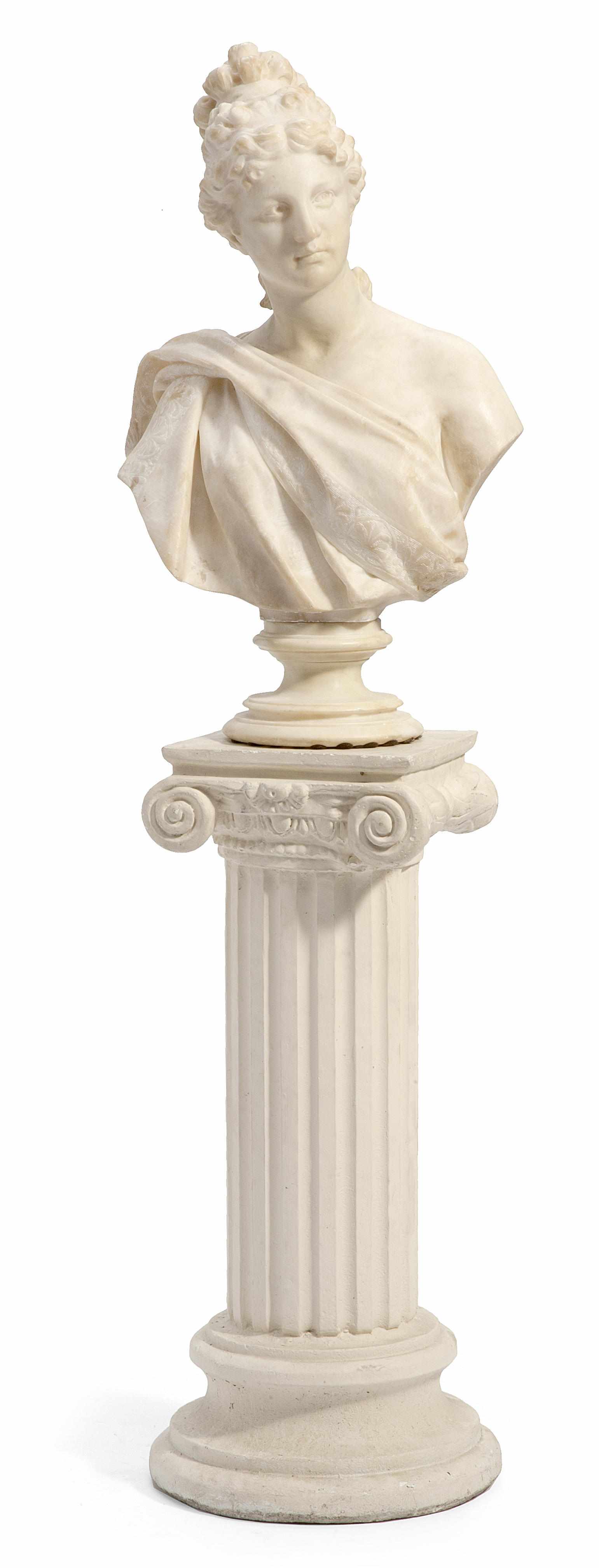 Appraisal: Property of various owners An Italian carved alabaster bust of