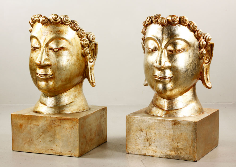 Appraisal: - Pair of Busts Wood Pair of busts wood with