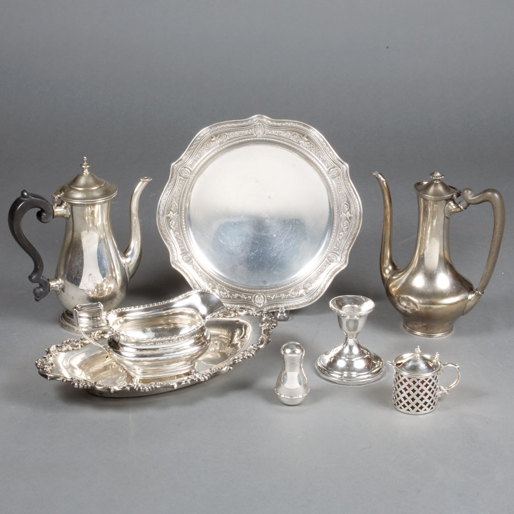 Appraisal: Group of Sterling Silver and Silver Table Articles Total approximately