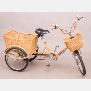 Appraisal: A Full Size Adult Rattan Wrapped Tricycle th Century A