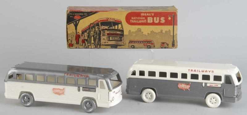 Appraisal: Lot of Plastic Ideal Nat'l Trailways Bus Toys Description American