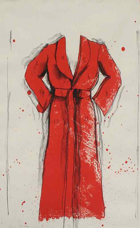 Appraisal: DINE Jim American - ''Bathrobe'' Lithograph '' x '' pencil