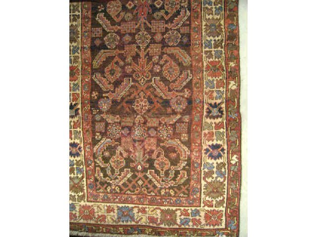 Appraisal: Malayer Persian Handmade Rug stylized floral geometrics ' x '