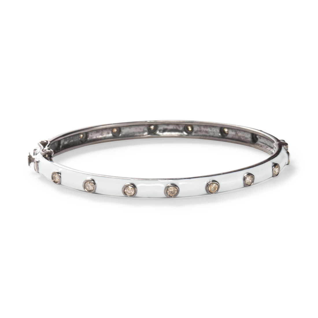 Appraisal: A DIAMOND AND ENAMEL BRACELET A diamond and enamel bracelet