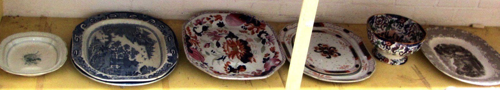 Appraisal: Two Victorian blue and white meat platters decorated in the