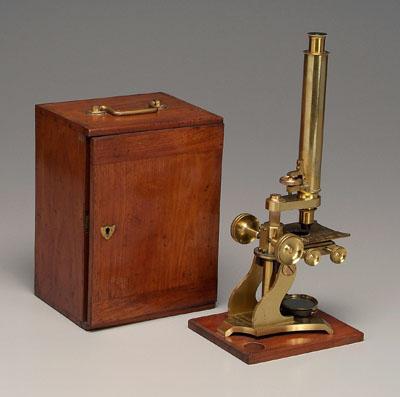 Appraisal: W Lawley brass microscope adjustable stage marked on base quot