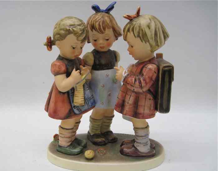 Appraisal: GERMAN HUMMEL PORCELAIN FIGURAL GROUP ''School Girls'' HUM I TM-