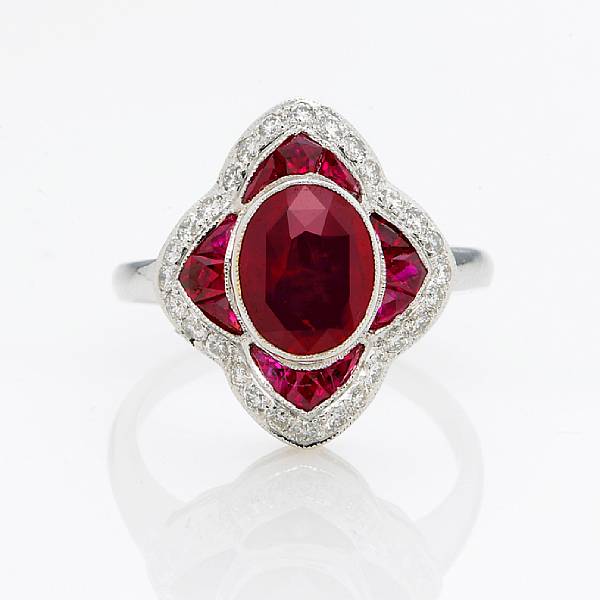 Appraisal: A ruby and diamond ring estimated total ruby weight carats