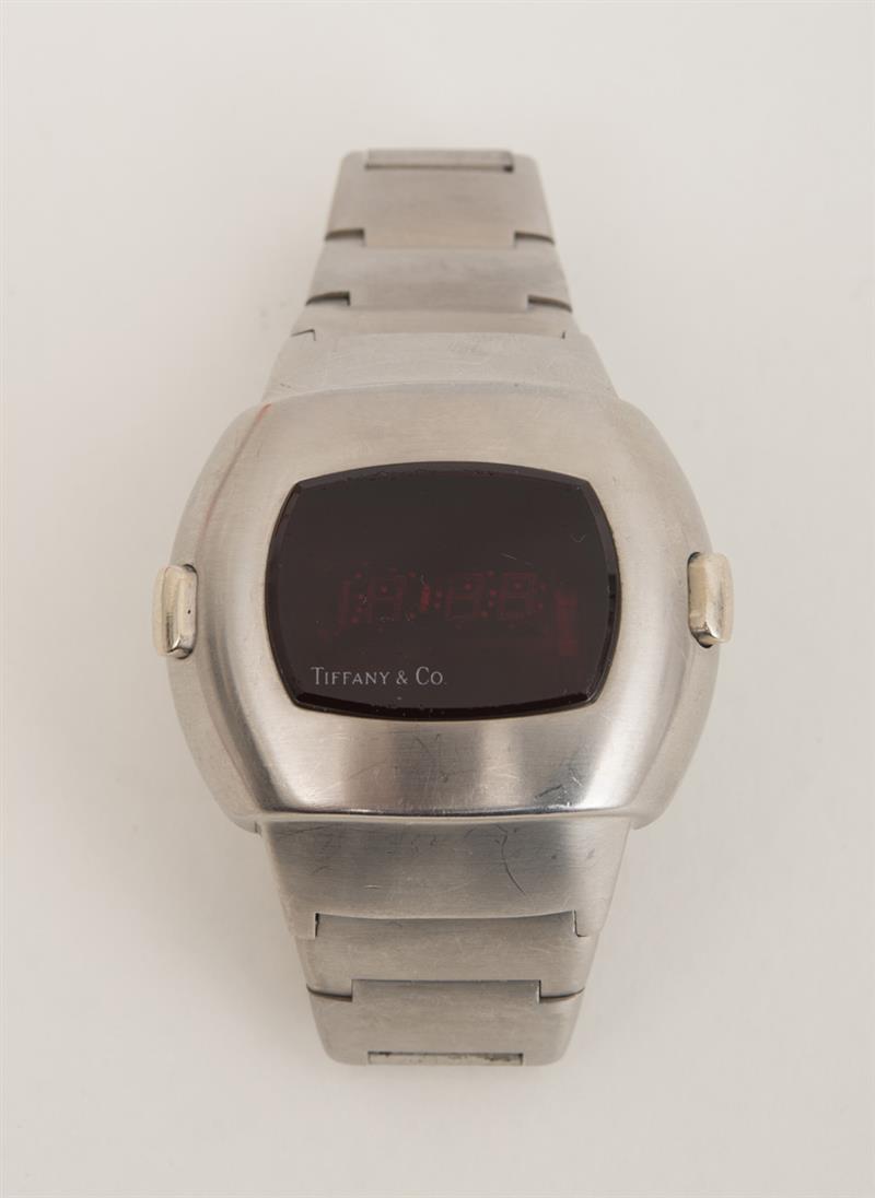 Appraisal: TIFFANY AND CO STAINLESS STEEL PULSAR WATCH Face x in