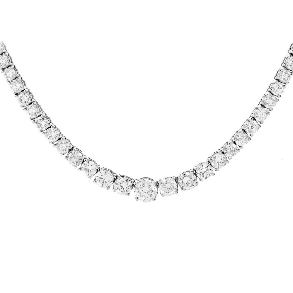 Appraisal: ct Diamond and K Gold Riviera Necklace Contemporary Carat Graduated