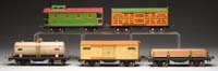 Appraisal: LOT OF FIVE LIONEL STANDARD GAUGE -SERIES FREIGHT CARS Lot