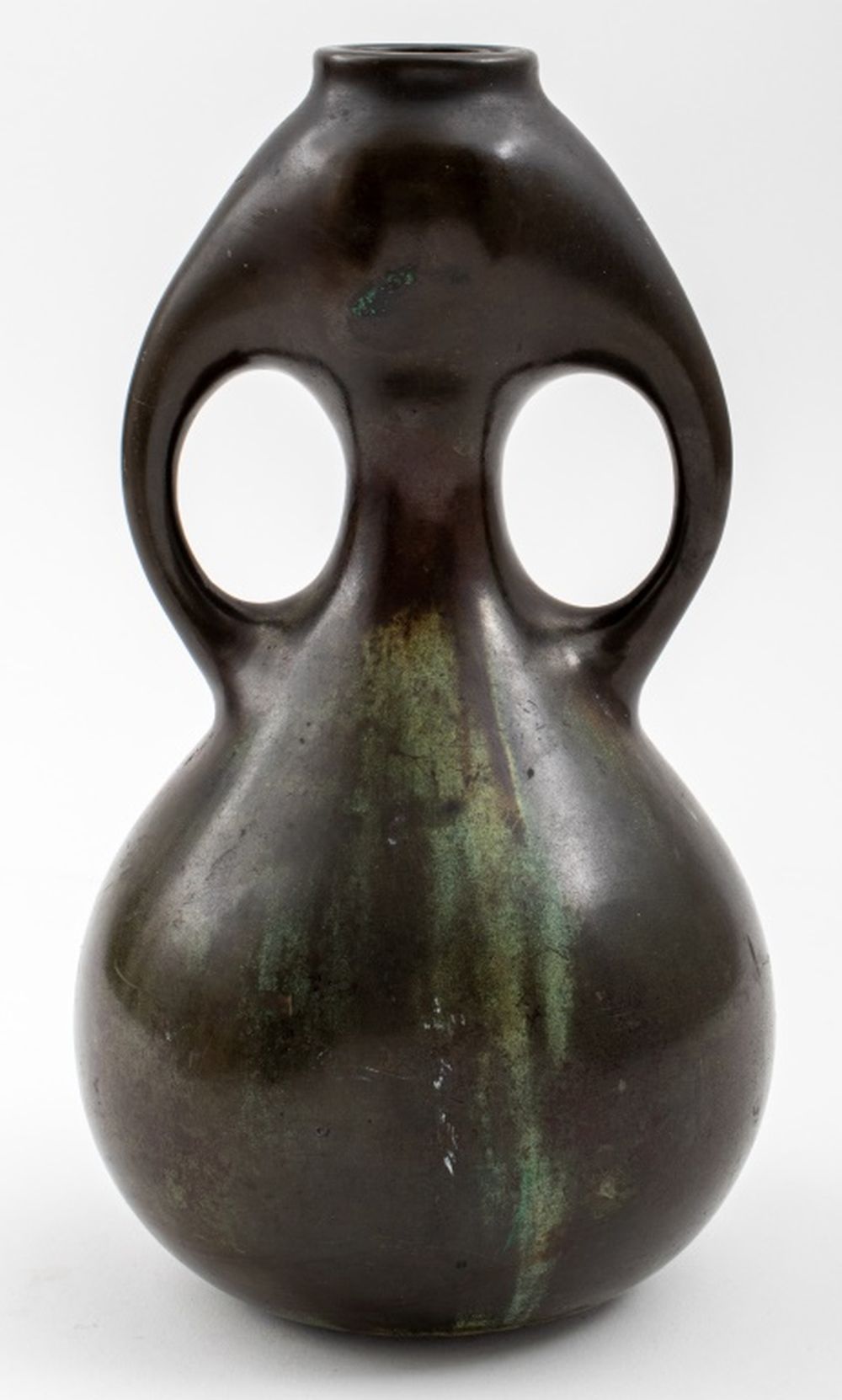 Appraisal: HASEGAWA GASEN ATTR SHOWA BRONZE IKEBANA VASE Attributed to Hasegawa