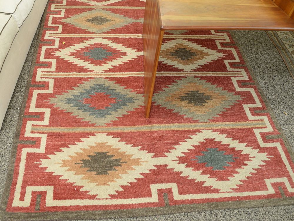 Appraisal: Handwoven Area Rug American Indian design ' x ' Handwoven