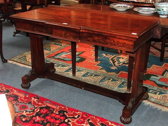 Appraisal: A WILLIAM IV MAHOGANY LIBRARY TABLE the top of slight