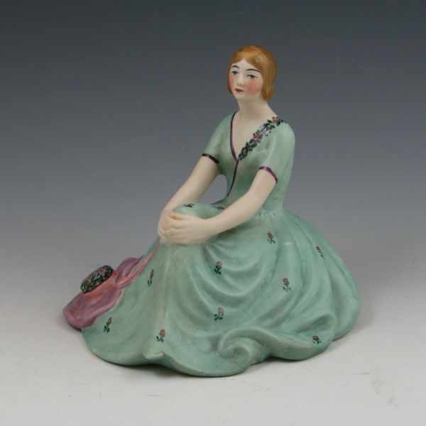 Appraisal: Fulper porcelain lady lamp Marked Fulper A hairline crack travels