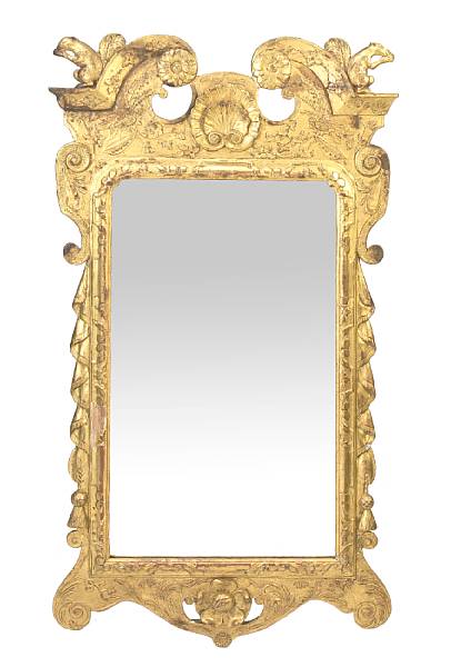 Appraisal: A George II carved giltwood mirror second quarter th century