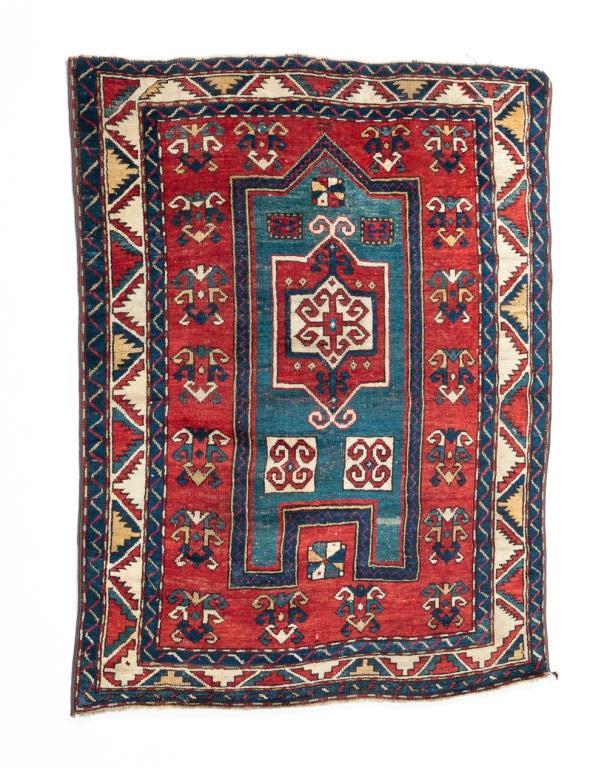 Appraisal: CAUCASIAN FACHRALO KAZAK PRAYER RUG Mid-late th century Prayer format