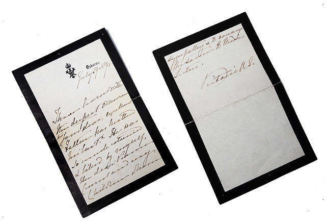 Appraisal: A Ms letter from Queen Victoria on sides of Osborne