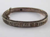 Appraisal: A pre revolution Russian hallmarked silver bangle approx cm internal