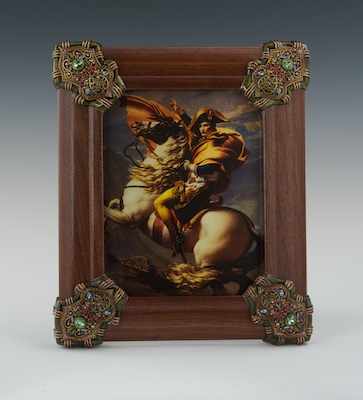 Appraisal: Jay Strongwater Creations Wooden Picture Frame A polished wood W