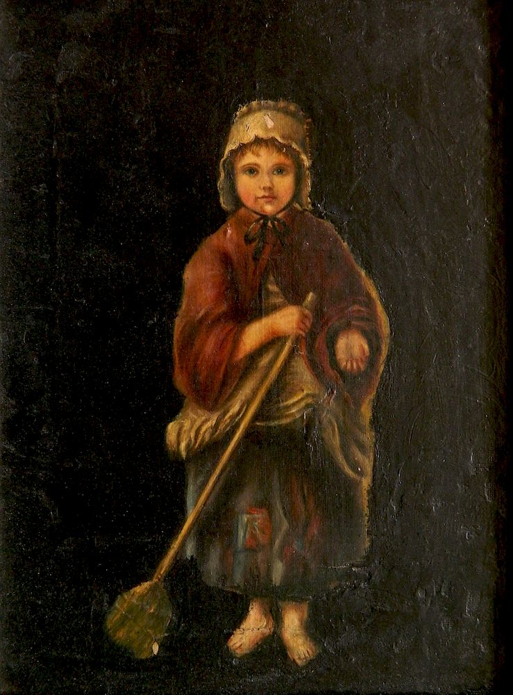 Appraisal: th c European School oil th c European School- Girl