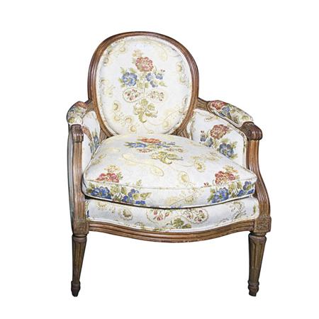 Appraisal: Louis XVI Style Walnut Bergere Estimate -