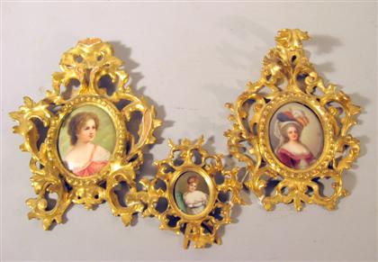 Appraisal: Group of three Continental porcelain plaques late th early th