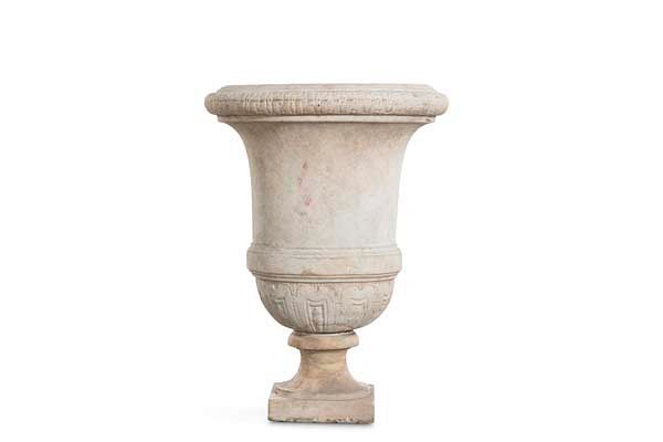 Appraisal: A Continental Neoclassical carved marble campana form urn A Continental