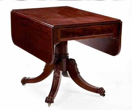 Appraisal: American Classical mahogany drop-leaf table New York circa rectangular top