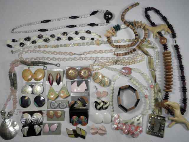 Appraisal: Tray lot of assorted costume jewelry pairs of earrings necklaces