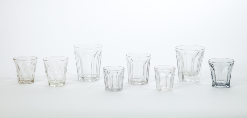 Appraisal: GROUP OF EIGHT FACETED GLASS TUMBLERS to in Collection of