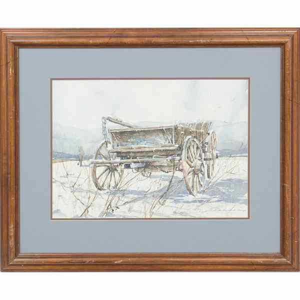 Appraisal: Wagon Watercolor Watercolor on paper signed and titled l r