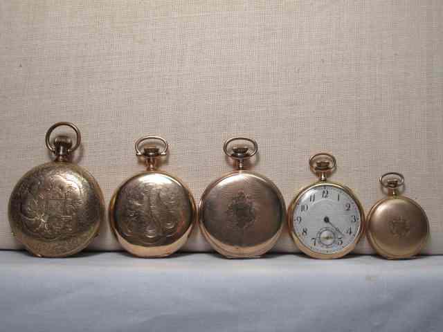 Appraisal: Lot of five pocket watches Includes Ideal Trenton Watch Co