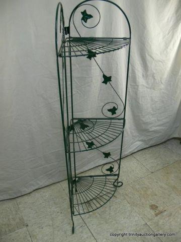 Appraisal: Green Wire Folding Corner Shelf - tall in very good