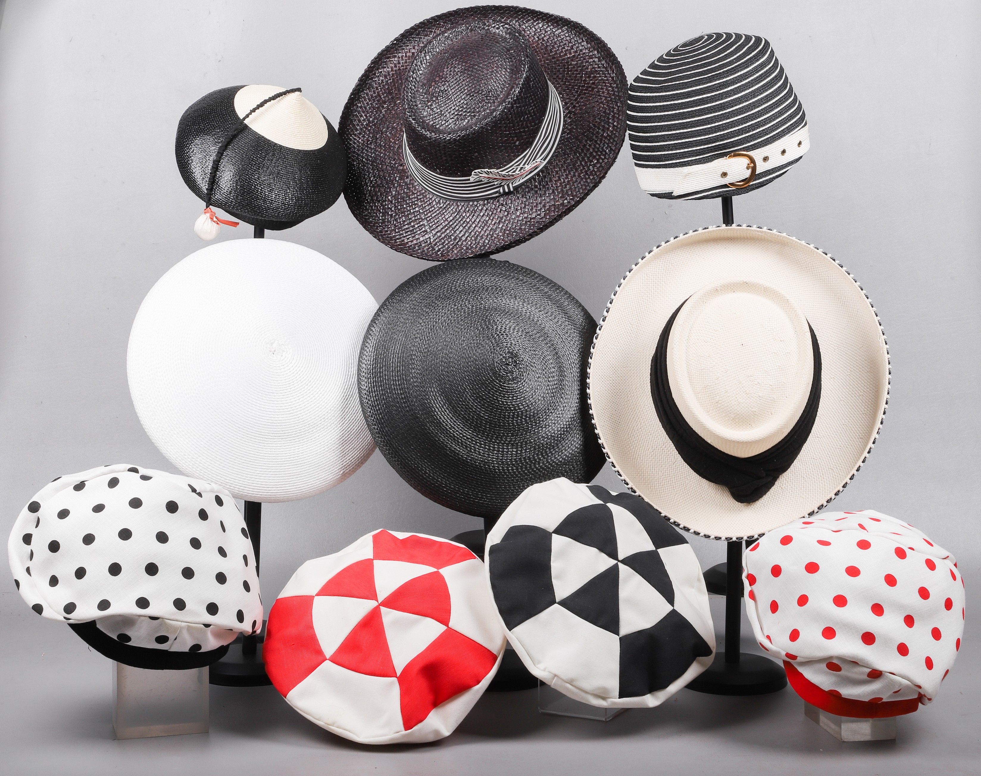 Appraisal: 's 's Hats to include LeeBury of Dallas polka dot