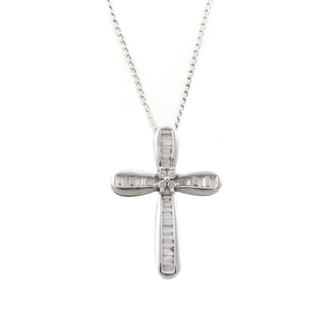 Appraisal: A Lady's K White Gold Diamond Cross K white gold