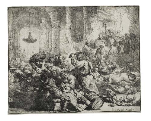 Appraisal: REMBRANDT VAN RIJN Christ Driving the Money Changers from the