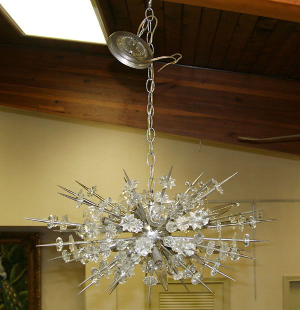 Appraisal: Modern sputnik hanging light fixture in the style of Emil