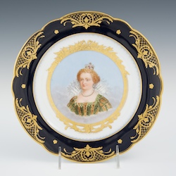 Appraisal: SEVRES HAND-PAINTED CABINET PLATE OF MARIE DE' M DICI AFTER