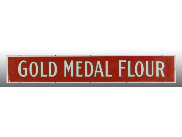 Appraisal: Gold Medal Flour Porcelain Strip Sign Description Circa to Beautifully