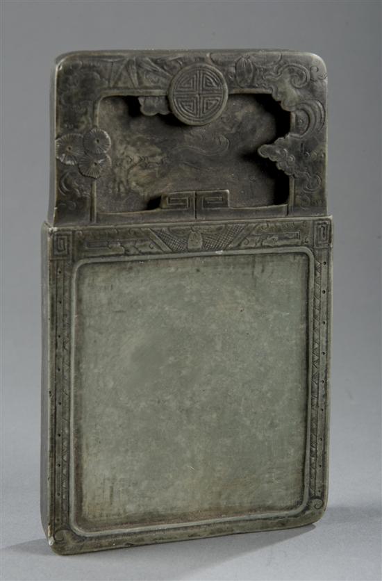 Appraisal: Chinese duan inkstone Of rectangular form having carved and etched